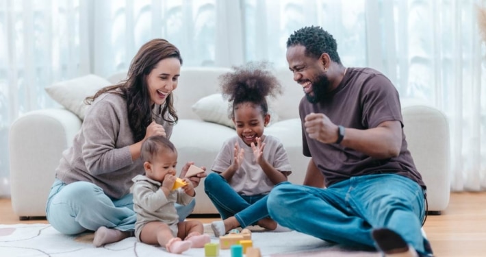 Young family spending time